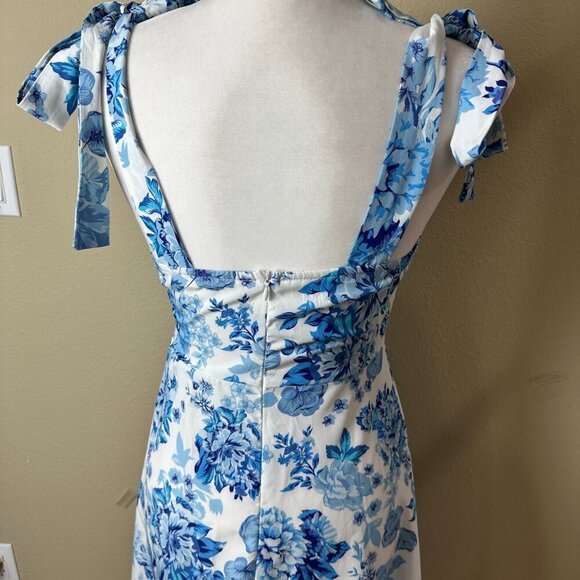 SHEIN Blue & White Floral Toile Midi Sundress Dress Size Small - Picture 5 of 12